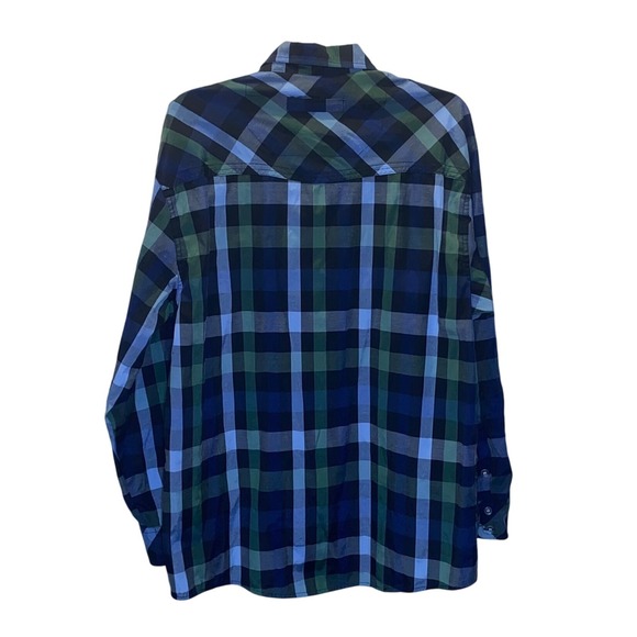 Raider Jean Co. Plaid Button Down‎ Shirt Mens XL Long Sleeve Blue Green - Picture 6 of 6